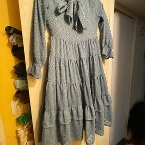 Girls dusty blue dress